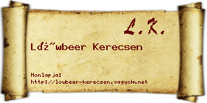 Löwbeer Kerecsen névjegykártya